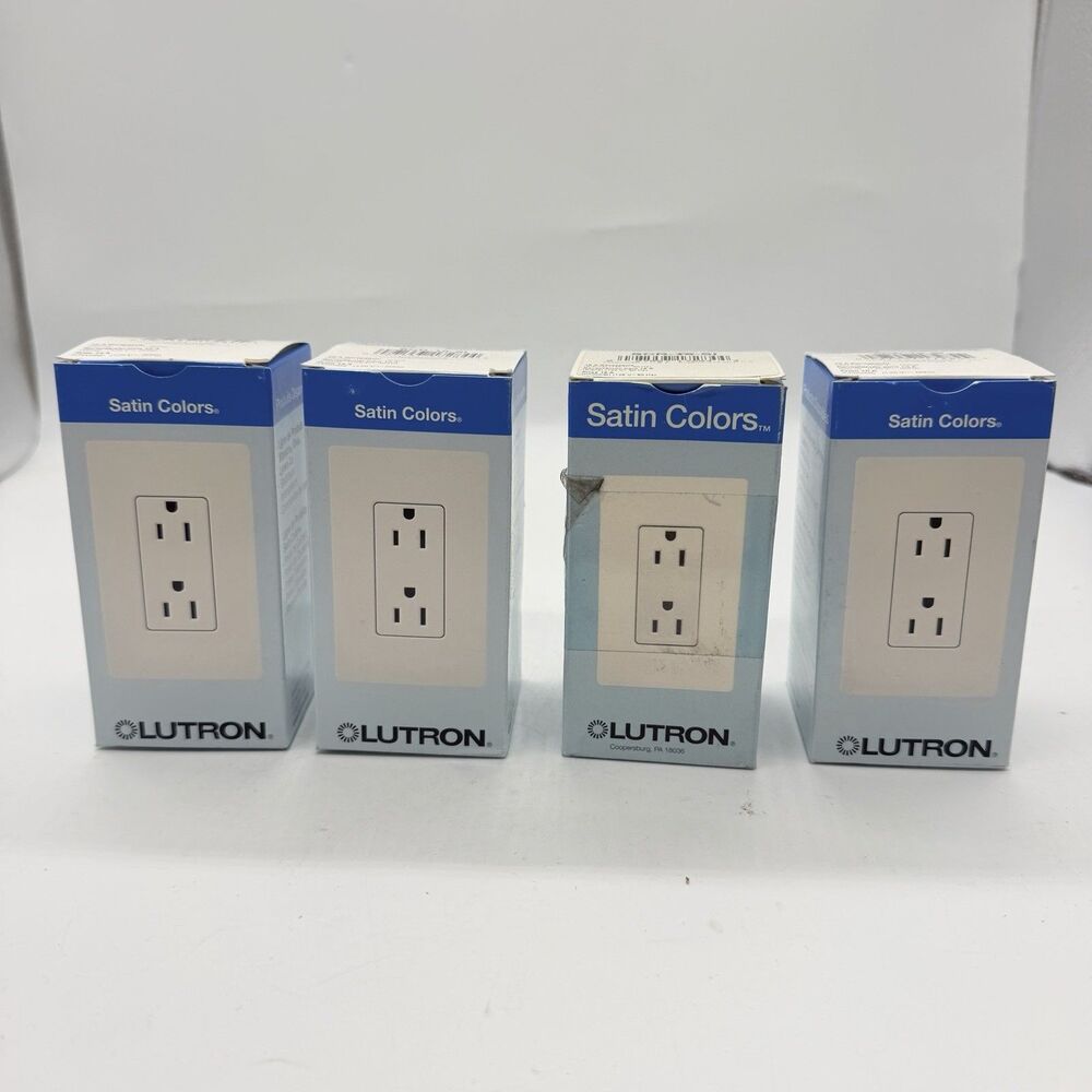 4 Lutron Satin Colors SCR-15-SI 15A Duplex Receptacles Sienna